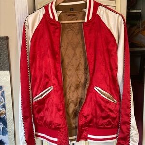 Boogie Reversible Red and Brown Bowling Jacket - NWT